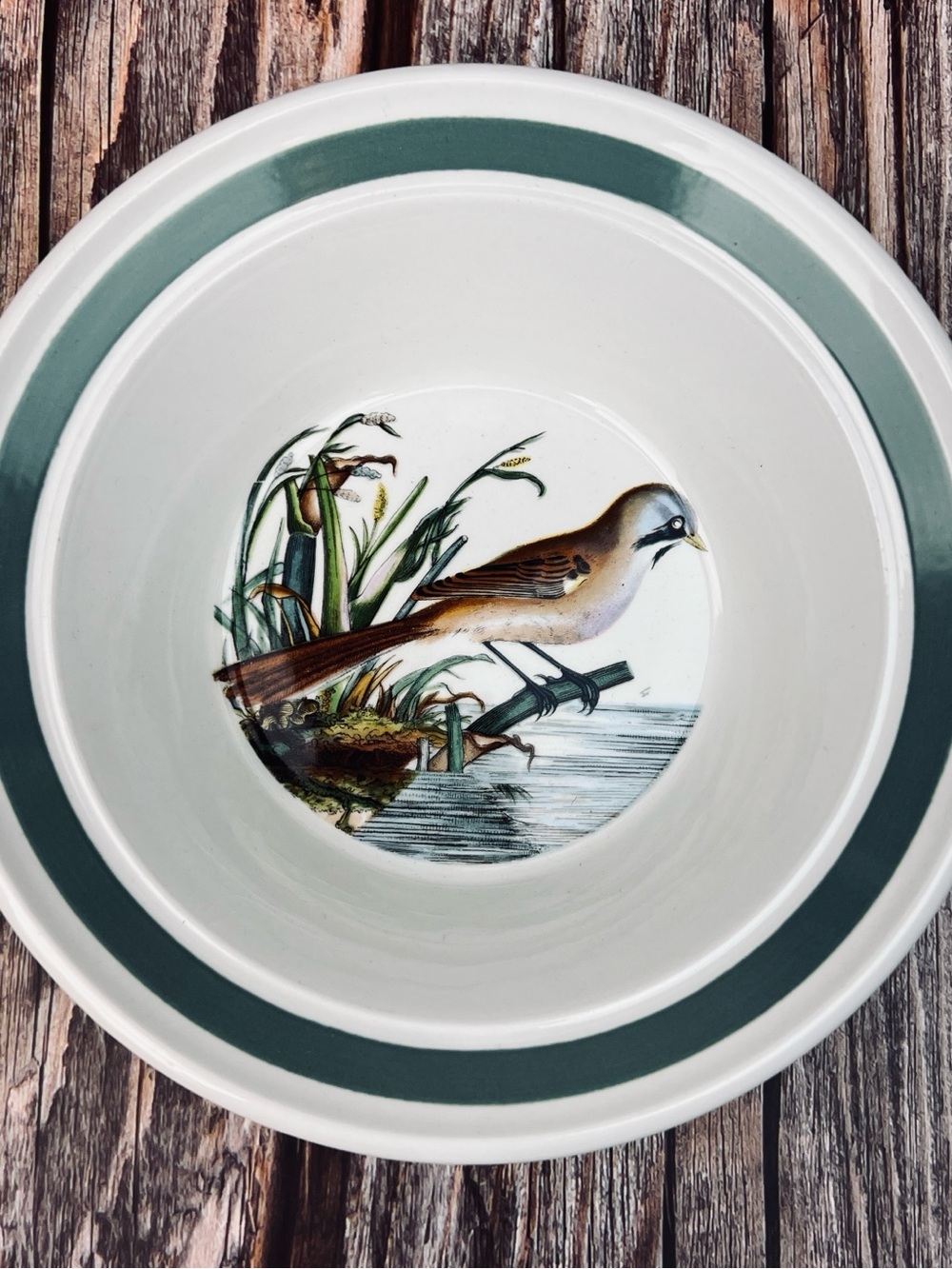 Portmeirion Bearded Reedling Birds of Britain Cereal Bowl Vintage 6 1/2” 1978